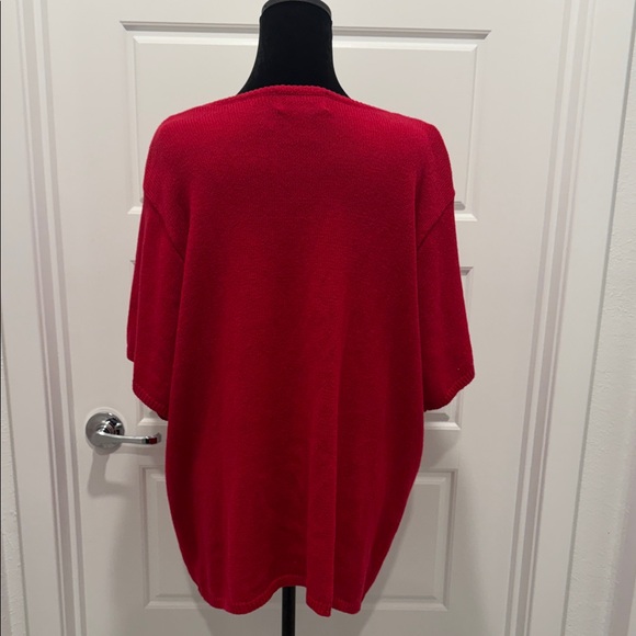 Susan Graver Red Nautical Cardigan - Picture 10 of 12